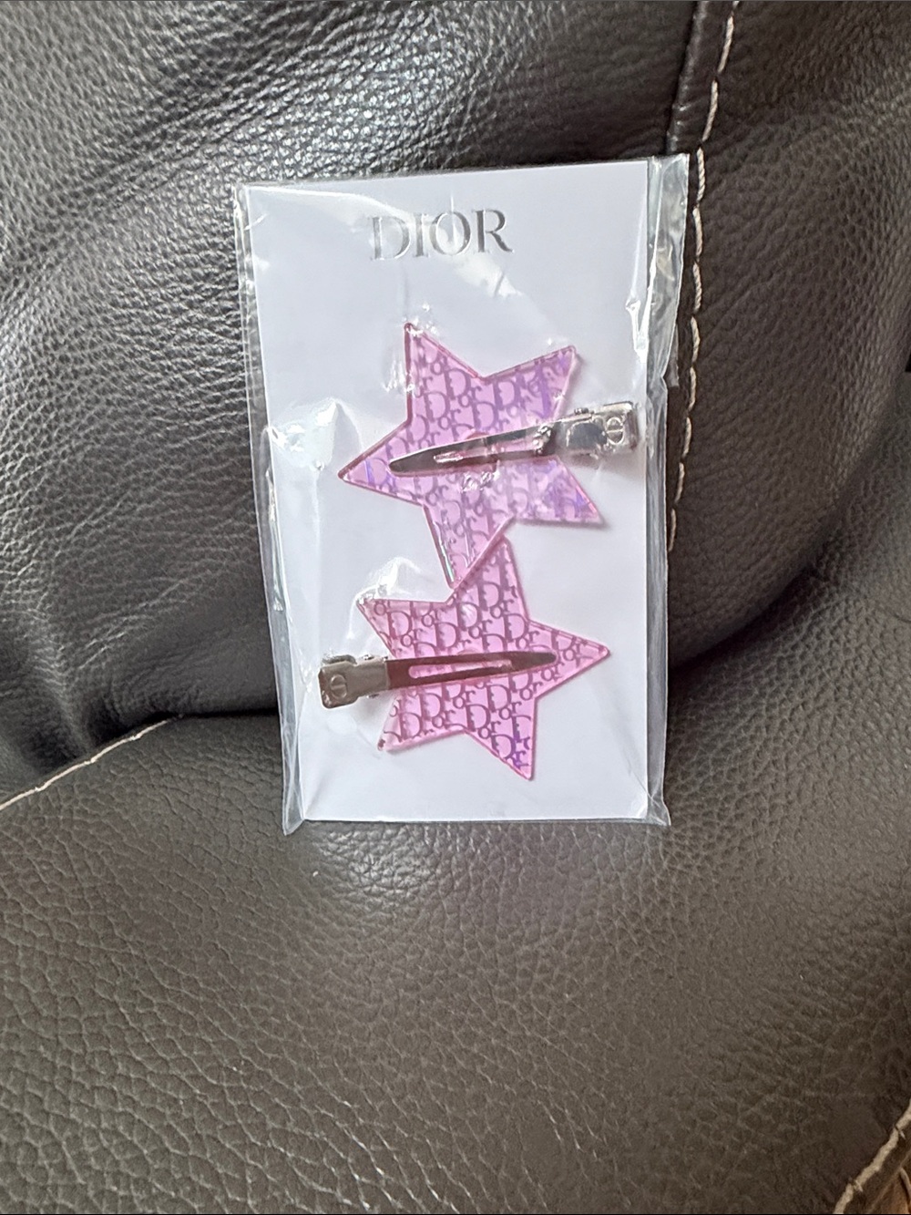 DIOR Pink Star Logo Hair Clips for women